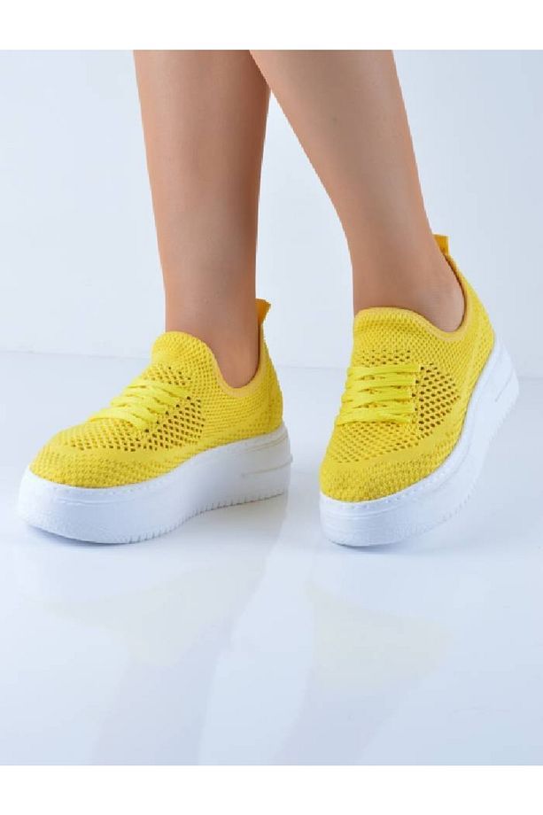 Sarı Triko Model Spor Ayakkabı - 4