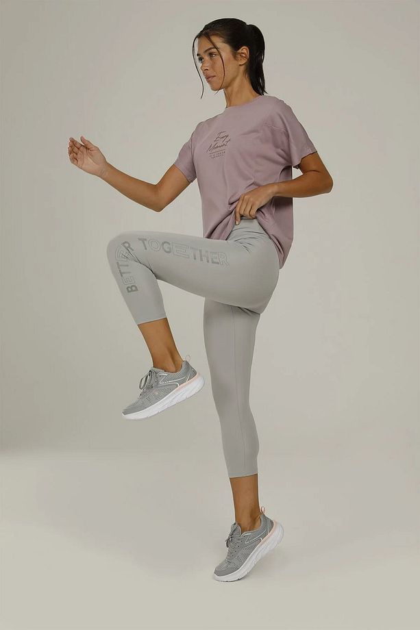 2m Ct1163 Carla Slogan 3/4 Leggings 2 Kadın Tayt - 3