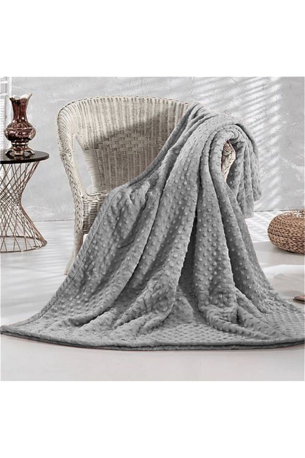 Tomurcuk Battaniye Çift Kişilik Gri Bubble Blanket - 1