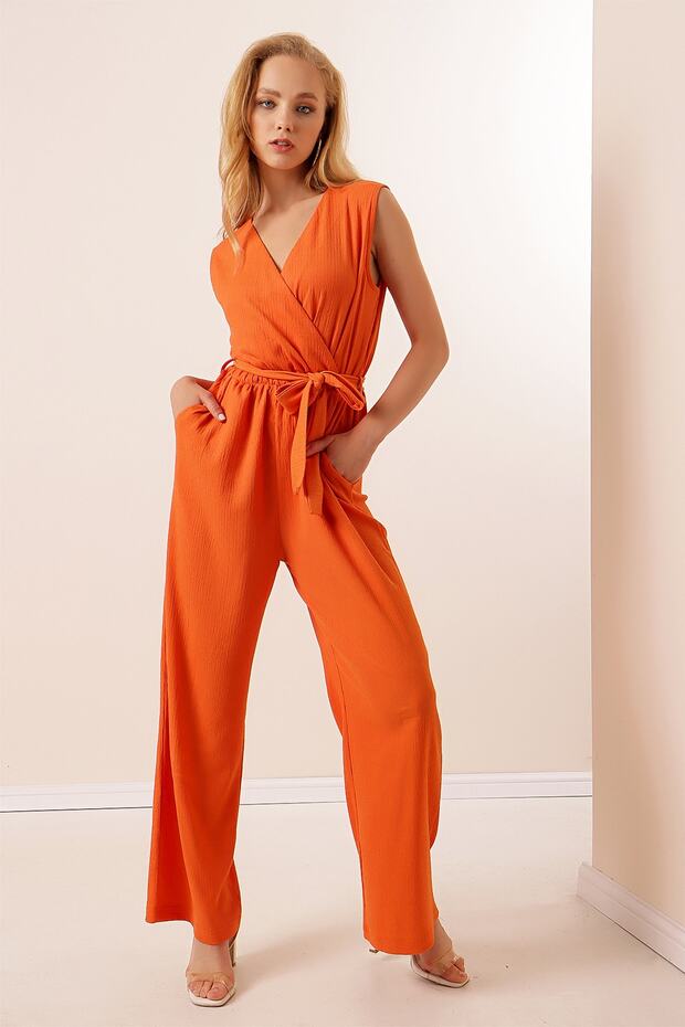 7021 Strickoverall – Orange - 1