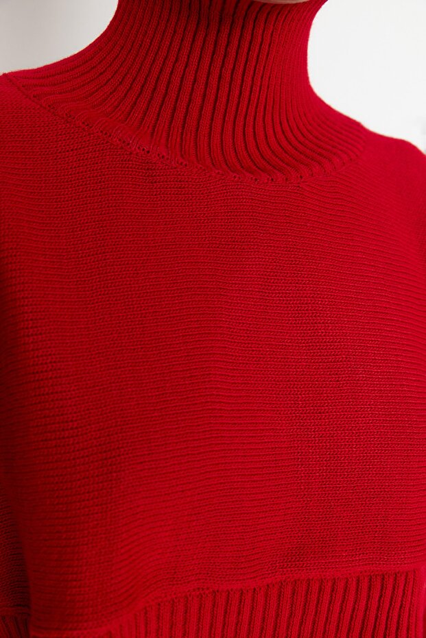 Roter Super Crop Basic Strickpullover TWOAW21KZ0163 - 4