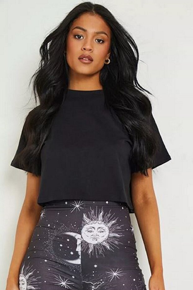 Kadın Oversıze Crop Tshırt - 1