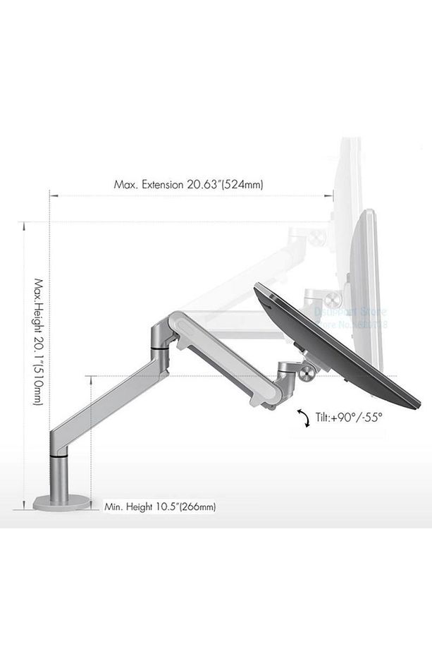 Oz-1 Ayarlanabilir Tek Kol Amortisörlü Monitör Masa Tutucu Aparat - 5