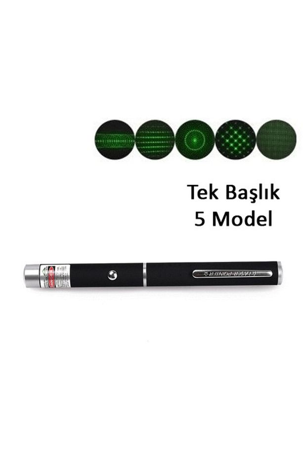 Yeşil Lazer Pointer 500 mW 15 Km Etkili (Tek Başlık 5 Model) (4767) - ECK2182-8257 - 2