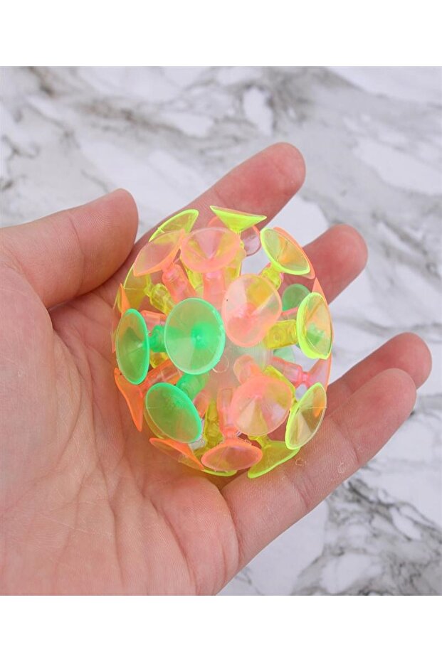 Vantuz Top Cama Yapışan Virüs Şekilli Popit Vantuzlu Top Stres Oyunu - 3