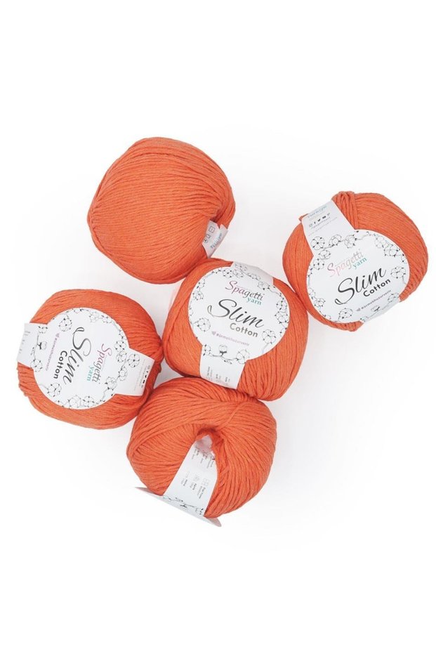 Slim Cotton Plus 5-Piece Orange Hand Knitting Yarn