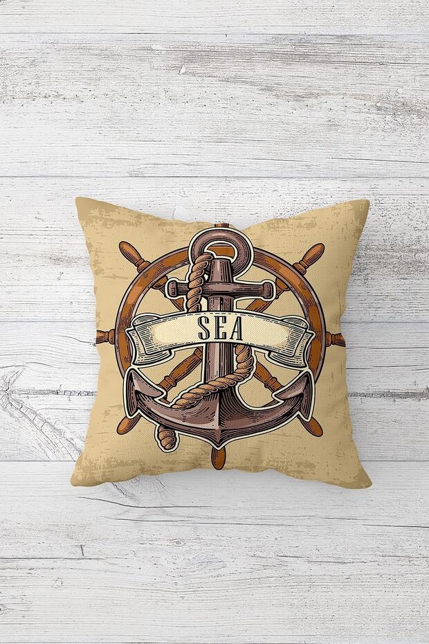 غطاء وسادة بسحاب مخفي مطبوع على الوجهين من Sailor Anchor، غطاء وسادة للمقعد