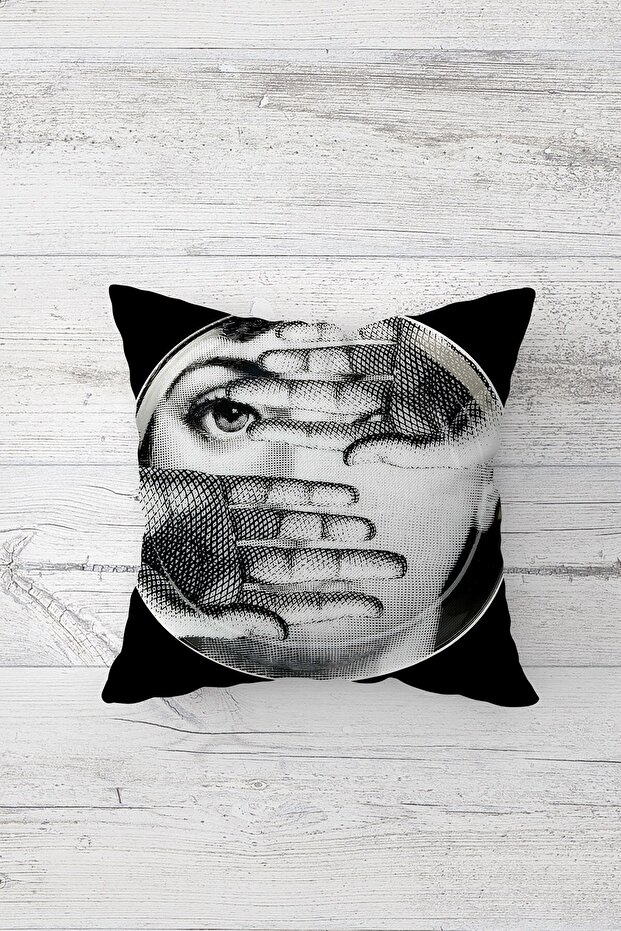 Fornasetti Double Sided Printed Hidden Zippered Pillowcase Throw Pillow Seat Pillowcase - 1