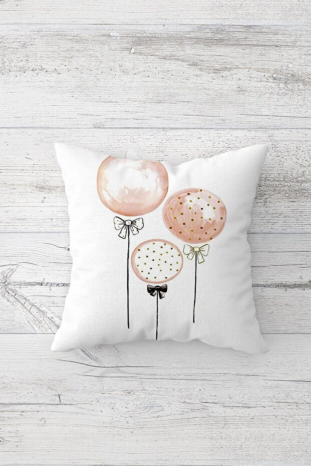 Soft Colorful Balloons One Side Printed Hidden Zipper Baby Room Throw Pillow Sofa Pillow Case