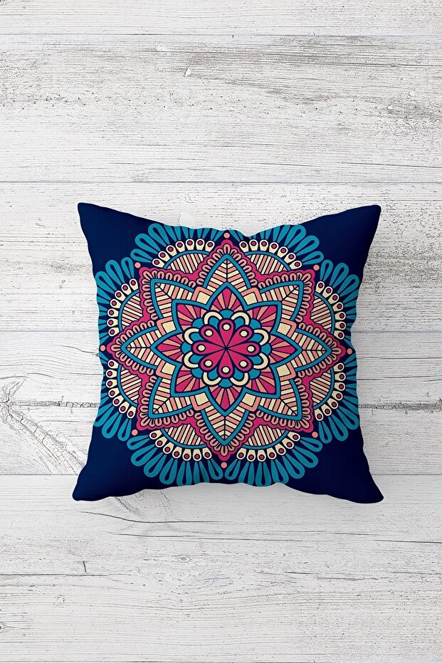 Mandala Patterned One Side Printed Hidden Zipper Pillow Case Throw Pillow Sofa Pillow Case - 1