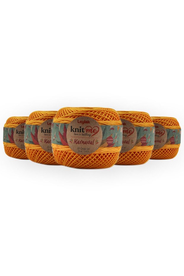 Karnaval 50 Gr Pack of 5 Durable Anti-Pilling Fade-Free Polyestser Hand Knitting Yarn Taka Yarn (3009)