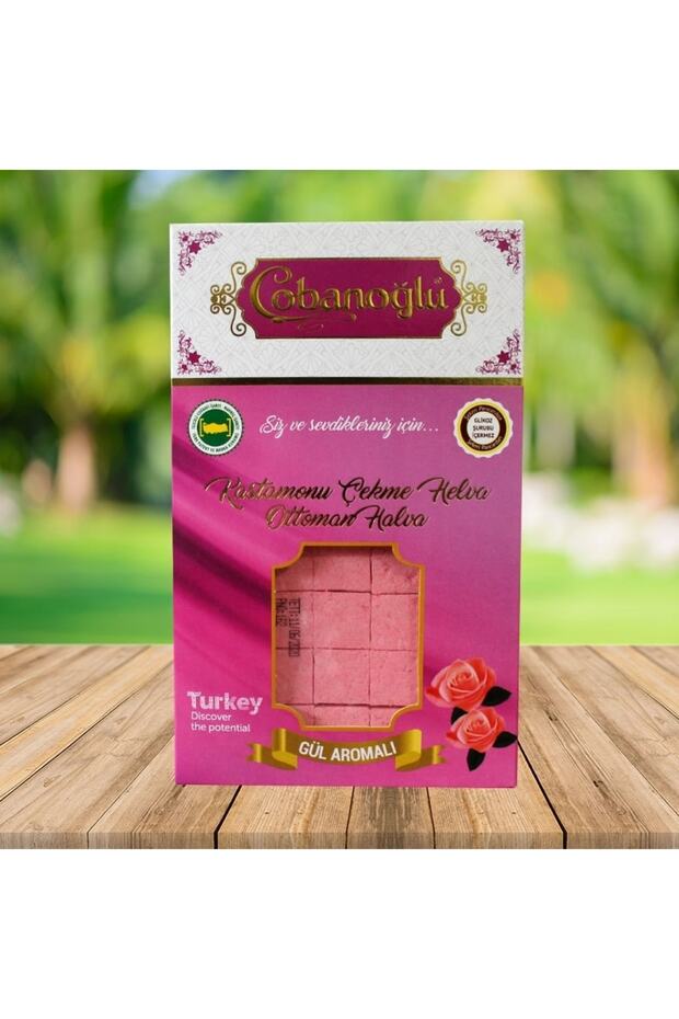Kastamonu Güllü Yapraklı Çekme Helva 200gr. Vakumlu (ÇOBANOĞLU) - 1