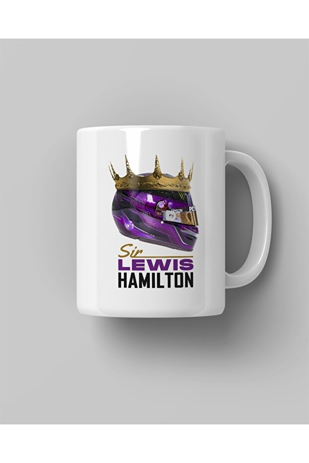 كوب أبيض مطبوع من Sir Lewis Hamilton Rfl