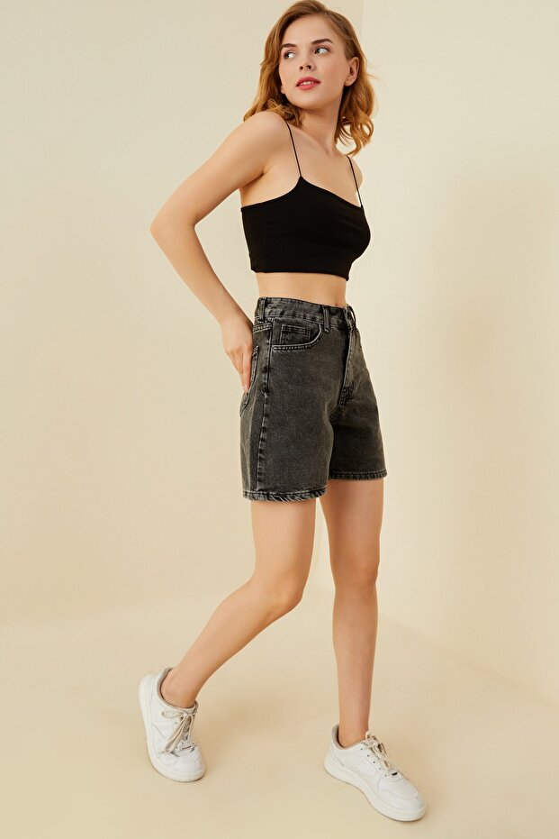 Anthracite Denim Shorts - 2