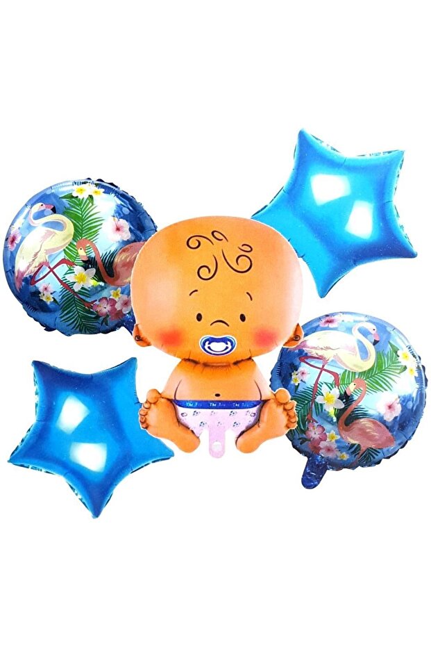 Welcome Baby Set of 5 Foil Balloons