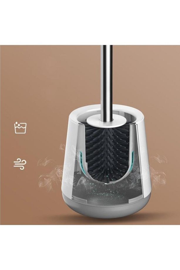 Duvara Monte Değildir. Silikon Wc Banyo Klozet Temizleme Fırçası, Tuvalet Fırçalık - 4