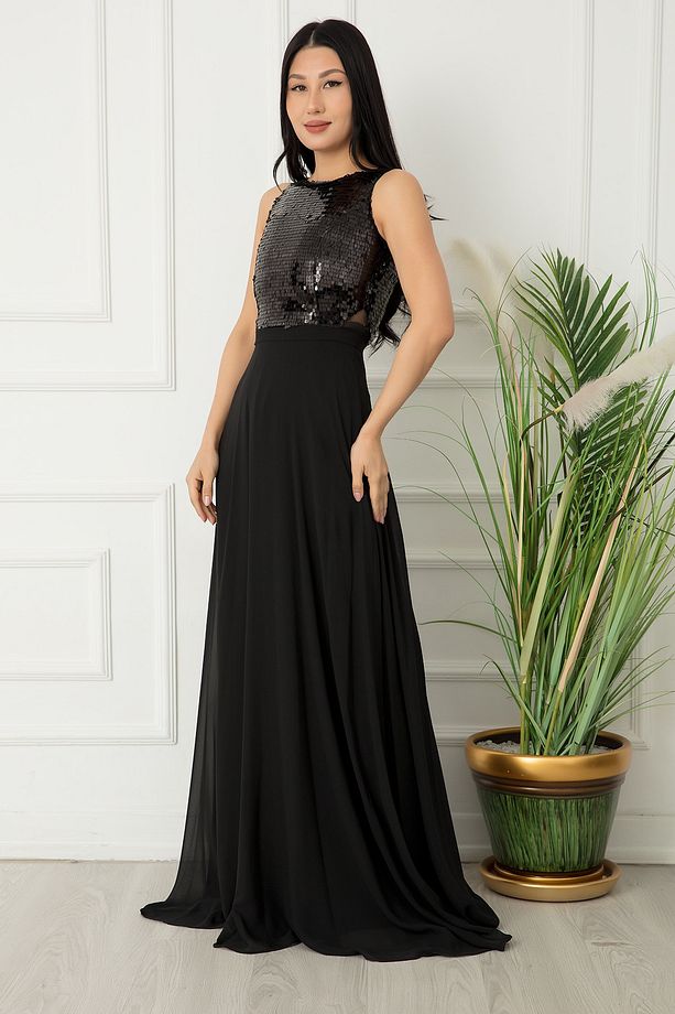 Baren 3787 Şifon Pulpayet Elbise - 3