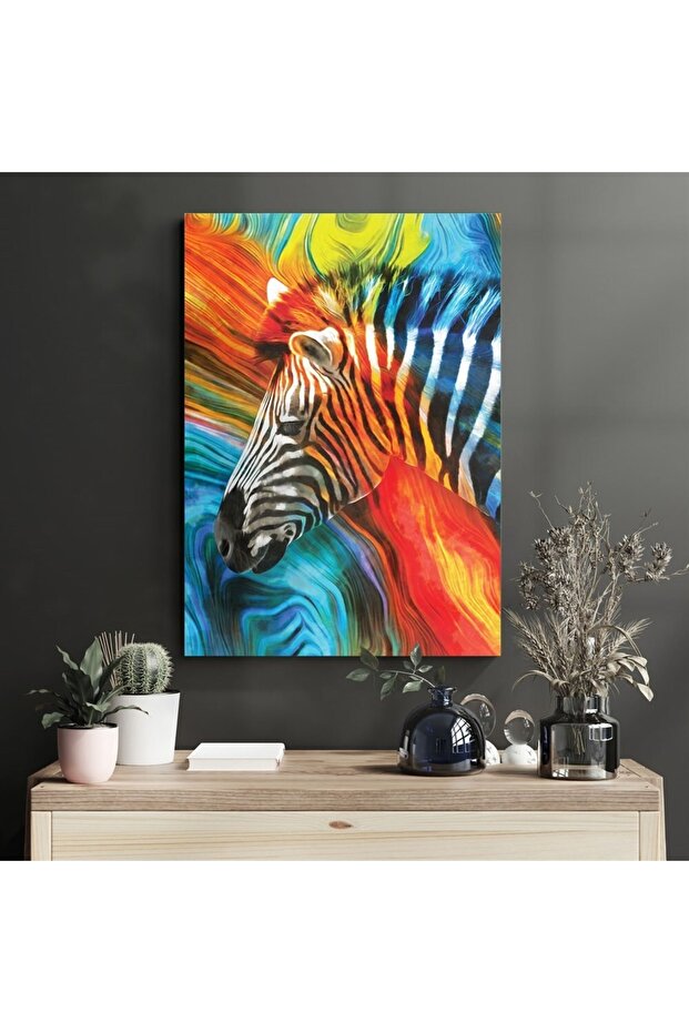 Glass Table Zebra Patterned - 1