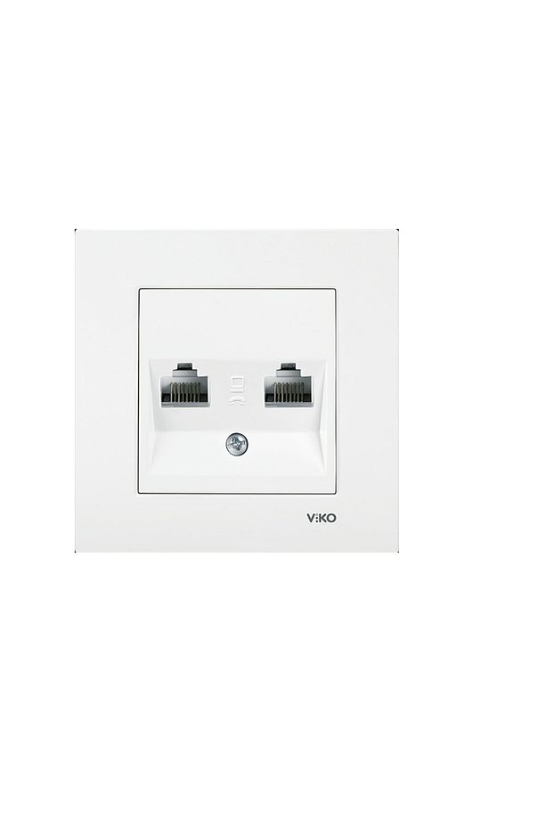 Karre Beyaz 2li Data Rj45 Internet Prizi Cat 5/ Cat 6 Çerçeve Dahil 3 Adet - 2