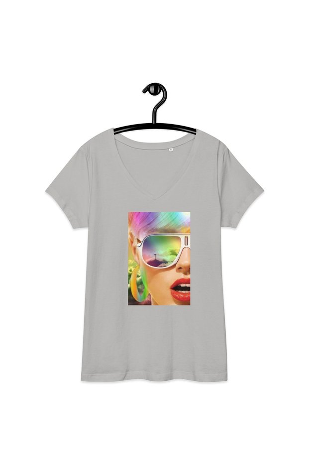 Custom Printed Women's T-shirt in Gray