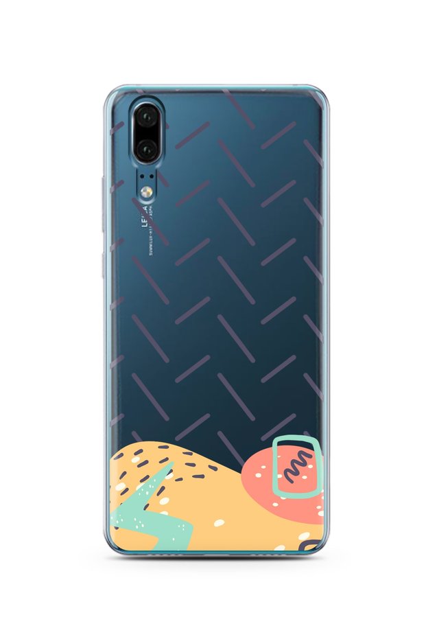 Huawei P20 Super Transparent Phone Case with Soft Brush Design