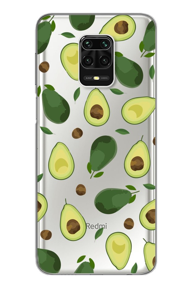 حافظة هاتف شفافة للغاية لهاتف Redmi Note 9 Pro بتصميم الأفوكادو