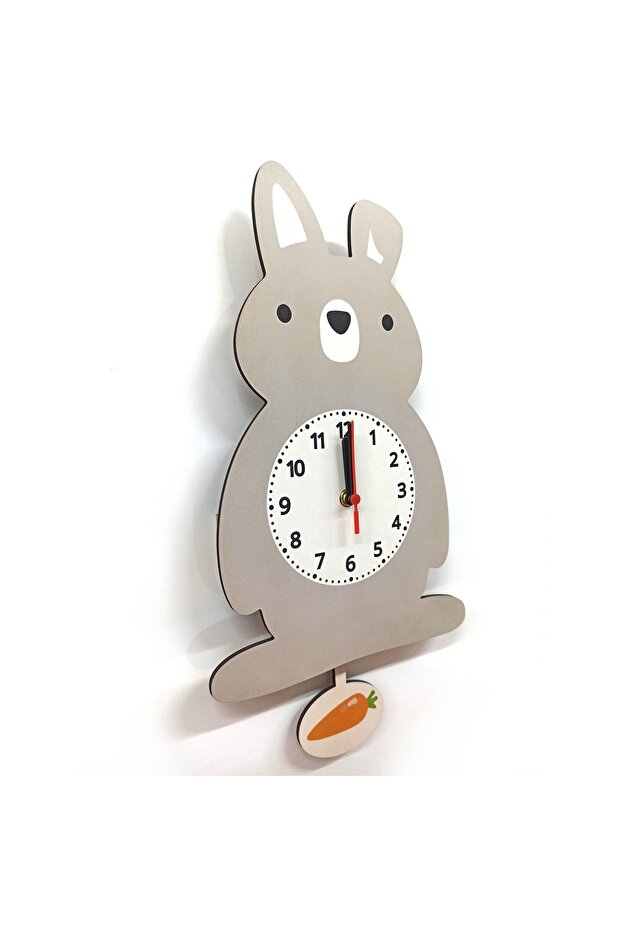 ساعة حائط لغرفة الأطفال بتصميم أرنب البندول المتأرجح - 6