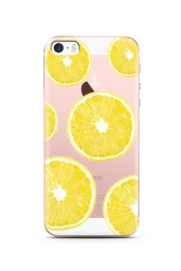 Super Transparent Phone Case with Lemons Design for iPhone 5/5S/Se