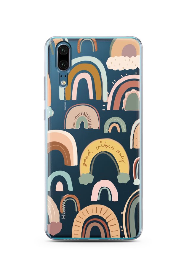Huawei P20 Nude Rainbow Design Super Transparent Phone Case