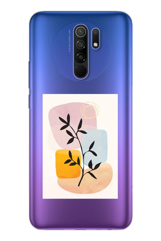 حافظة هاتف شفافة للغاية بتصميم أوراق الشجر من Redmi 9
