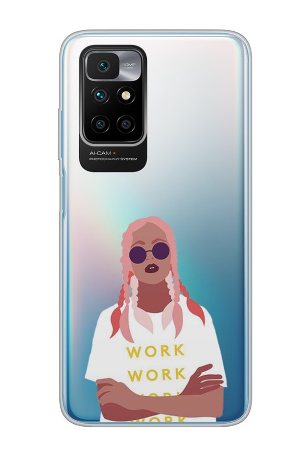 Redmi 10 2022 Pink Hair Design Super Transparent Phone Case