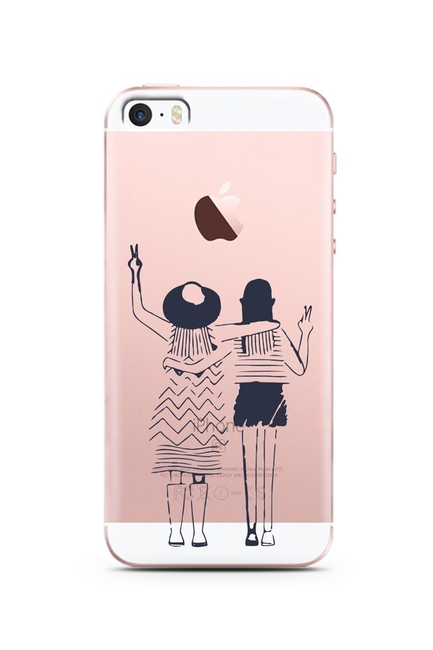 Super Transparent Phone Case with Best Friend Design for iPhone 5/5S/Se
