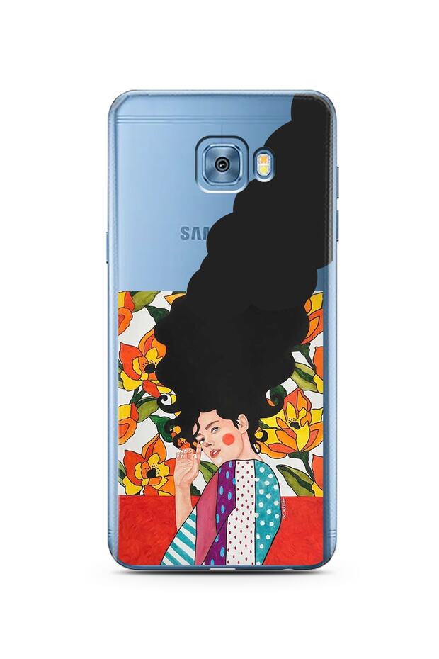 Super Transparent Phone Case for Samsung C5 Pro Long Hair Maria Design