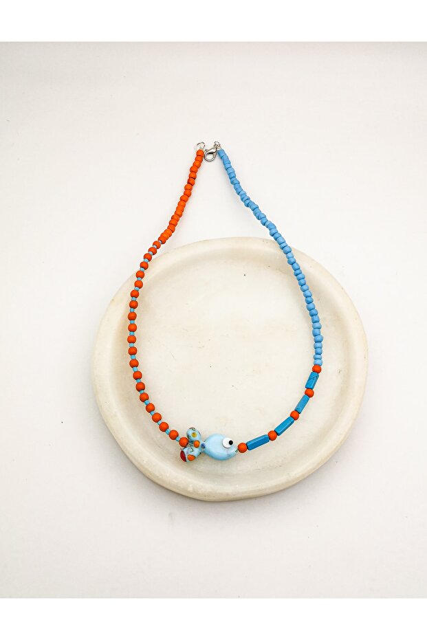 Murano Balık Turkuaz Kolye - 4