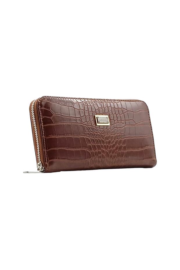 Women's Wallet Zippered Large Size Croco Pattern