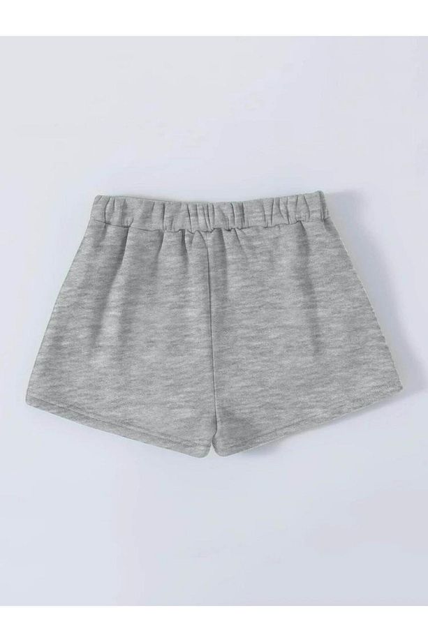 Gri Hawaii Baskılı Basic Penye Şort - 2