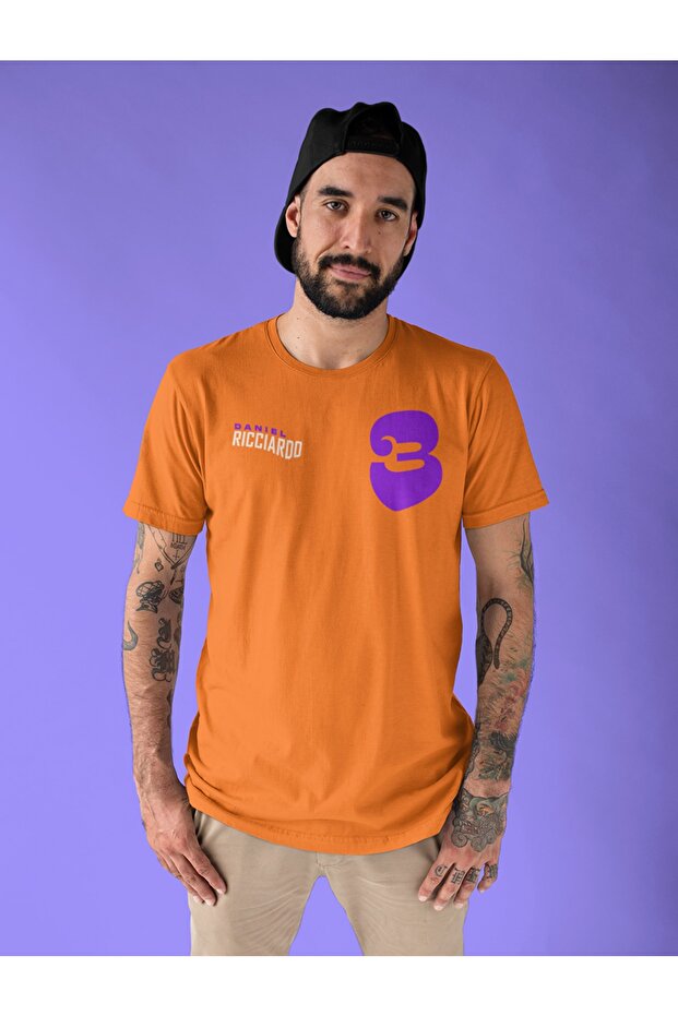 Daniel Ricciardo Number 3 2022 Orange T-Shirt