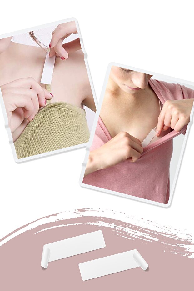 Şeffaf Yapışkan Çift Taraflı Sabitleme Elbise Askı Takı Bandı 8 Adet - 1