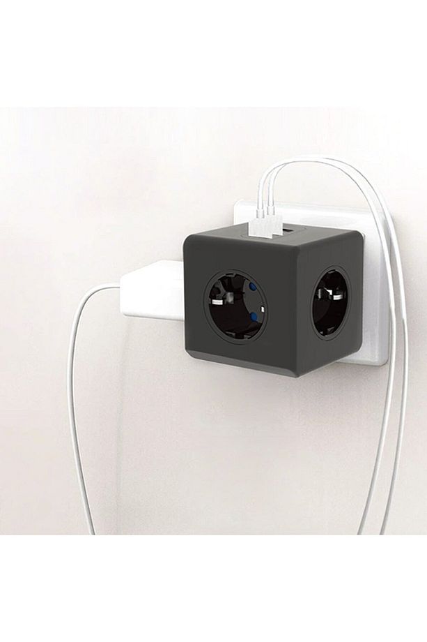 Duvar Tipi Düzenleyici Priz Usb Ve Fiş Kare Küçük 3 Fiş 3 Usb 2500 Wt 10.a Çıkışlı - 3