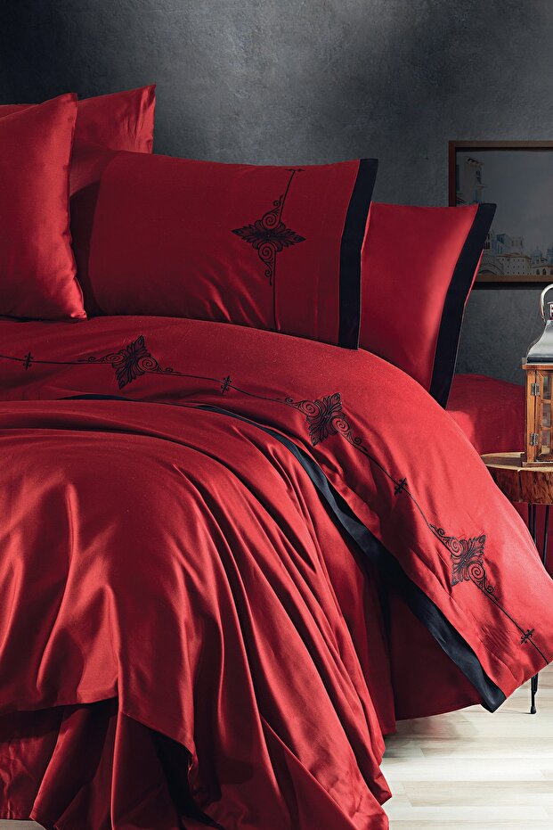Agata Cotton Satin Double 6 Piece Duvet Cover Set