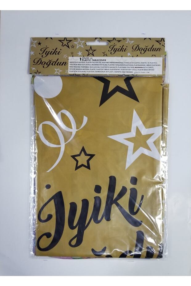 Happy Birthday Tablecloth with Gold Stars 120*180