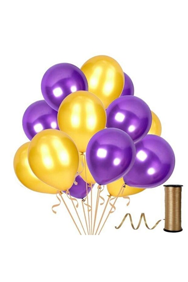 Gold-purple Metallic Pearlescent Balloon 30 Pieces