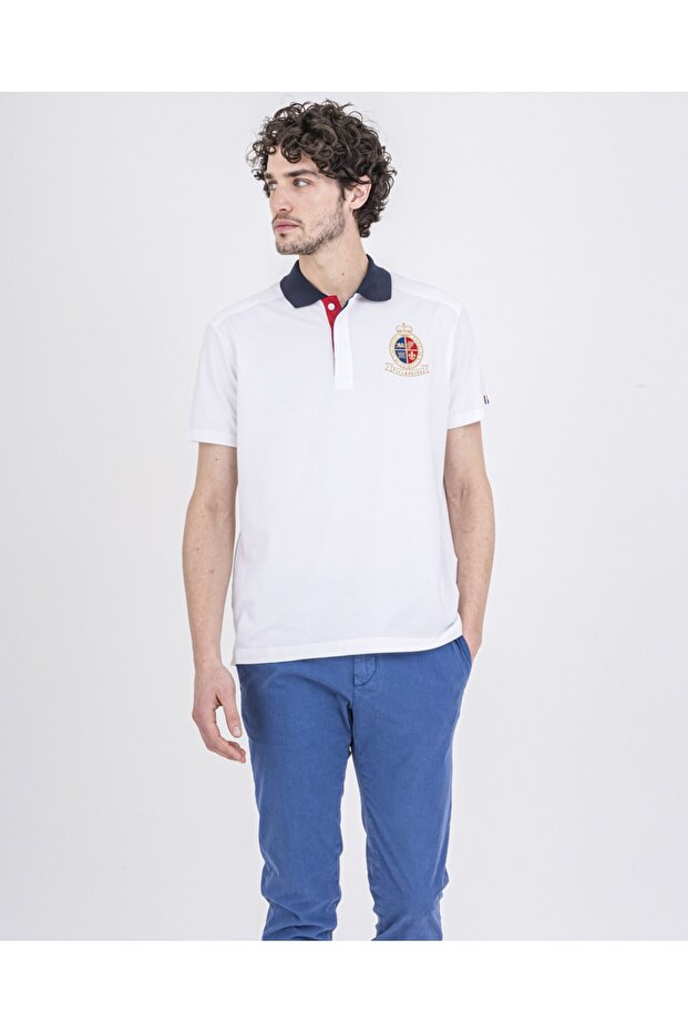 Men's Knitted Poloshirt C w Cotton