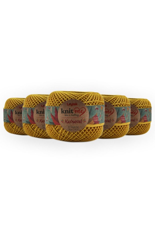 Karnival 50 Gr Pack of 5 Durable Anti-Pilling Fade-Free Polyestser Hand Knitting Yarn Taka Yarn (3010)