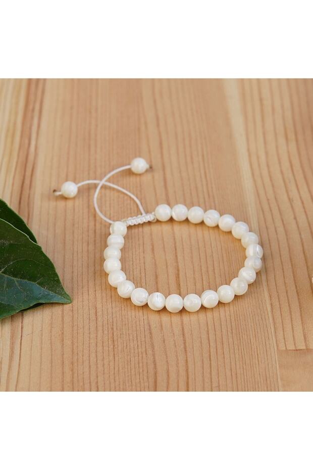 Certified White Mother of Pearl (Stones) Natural Stone Bracelet - 8mm
