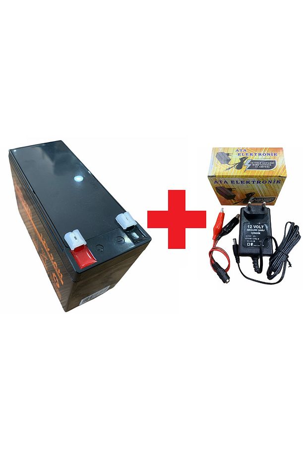 Çocuk Akülü Araba Için 12 Volt 9 Amper Kuru Tip Akü Ve Akü Pil Şarj Cihazı Adaptörü Hazır Set 1a - 1