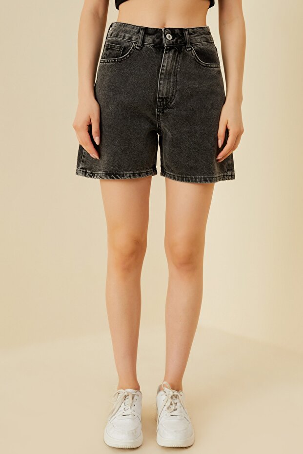 Anthracite Denim Shorts - 3