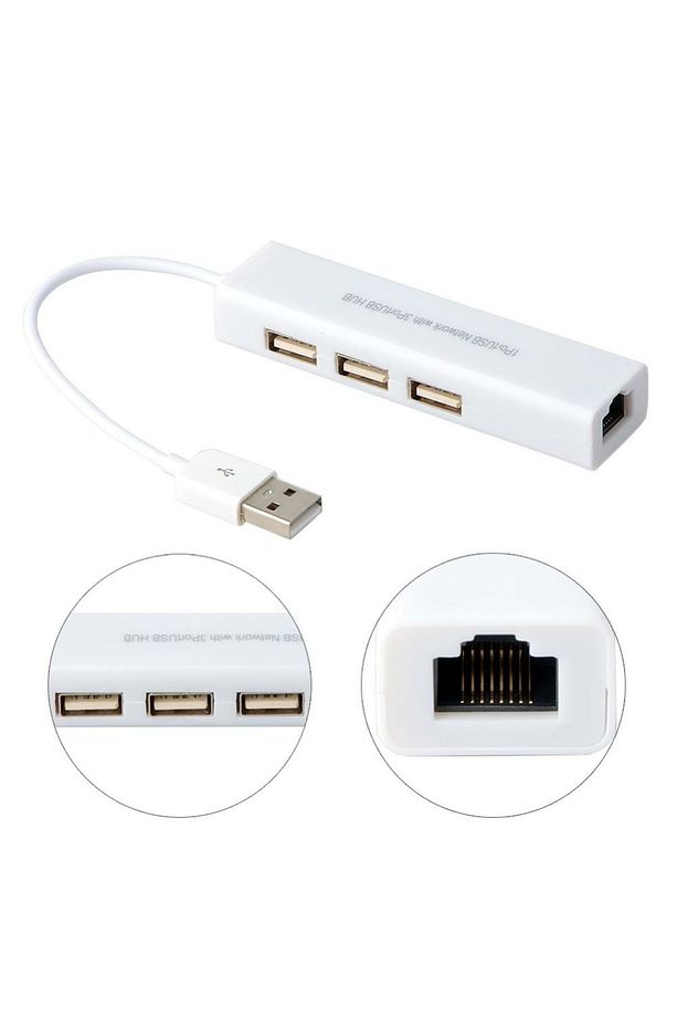 Usb To Rj45 Ethernet + Usb 3 Port Hub Çoklayıcı - 2