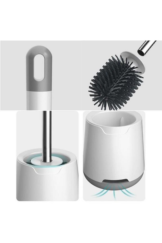 Duvara Monte Değildir. Silikon Wc Banyo Klozet Temizleme Fırçası, Tuvalet Fırçalık - 5