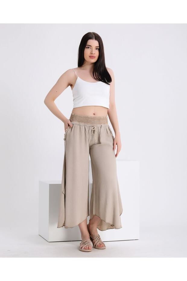 Women's Asymmetrical Slit Detail Trousers